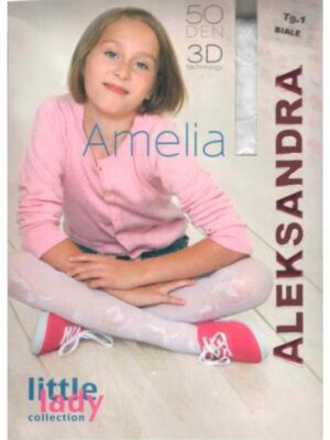 Колготи для дівчинки капронові білого кольору Amelia Колготи для дівчинки капронові білого кольору Amelia