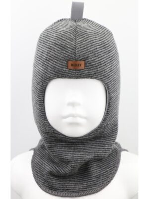 Шапка шолом для хлопчика однотонна сіра Шапка шолом для хлопчика однотонна сіра