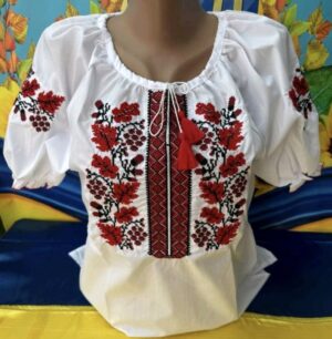 Вишиванка для дівчинки короткий рукав Арт. Калина з жолудем Minikids Вишиванка для дівчинки короткий рукав Арт. Калина з жолудем Minikids